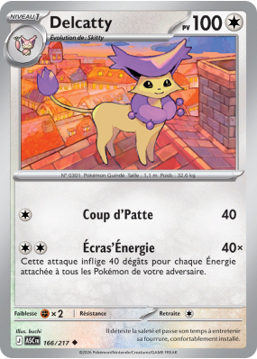 Carte Pokémon Delcatty 166/217 Peu commune Héros Transcendants