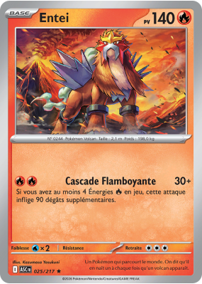 Carte Pokémon Entei 025/217 Rare Héros Transcendants