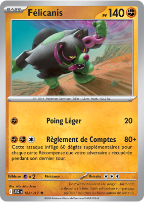 Carte Pokémon Félicanis 122/217 Rare Héros Transcendants