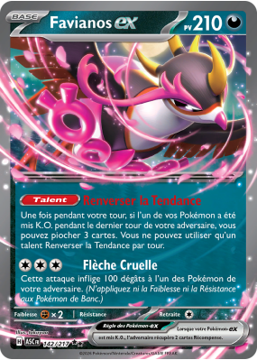 Carte Pokémon Favianos-ex 142/217 Double rare Héros Transcendants