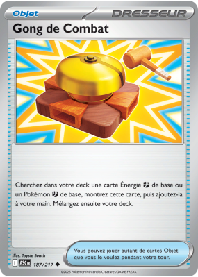 Carte Pokémon Gong de Combat 187/217 Peu commune Héros Transcendants