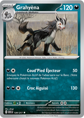 Carte Pokémon Grahyèna 129/217 Peu commune Héros Transcendants