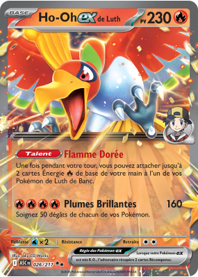 Carte Pokémon Ho-Oh-ex de Luth 026/217 Double rare Héros Transcendants
