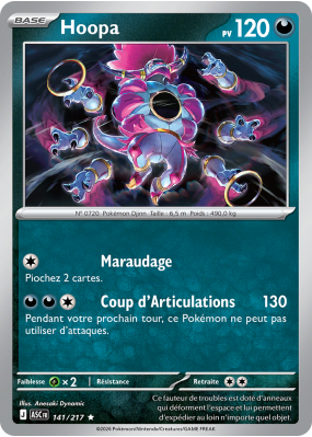 Carte Pokémon Hoopa 141/217 Rare Héros Transcendants