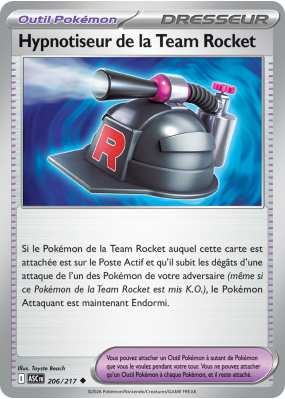 Carte Pokémon Hypnotiseur de la Team Rocket 206/217 Peu commune Héros Transcendants
