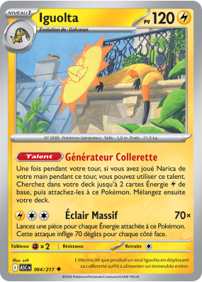 Carte Pokémon Iguolta 064/217 Peu commune Héros Transcendants