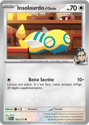 Carte Pokémon Insolourdo d'Okuba 163/217 Commune Héros Transcendants