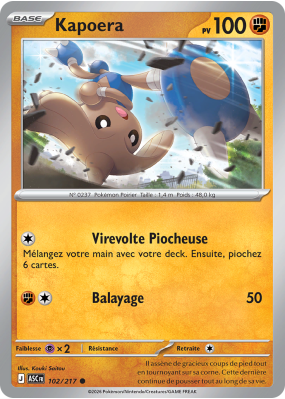 Carte Pokémon Kapoera 102/217 Commune Héros Transcendants