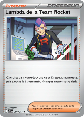 Carte Pokémon Lambda de la Team Rocket 207/217 Peu commune Héros Transcendants