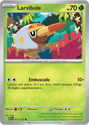 Carte Pokémon Larvibule 017/217 Commune Héros Transcendants