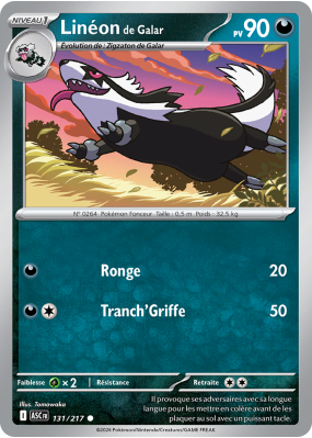 Carte Pokémon Linéon de Galar 131/217 Commune Héros Transcendants