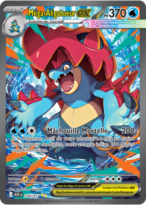 Carte Pokémon Méga-Aligatueur-ex 274/217 Alternative Héros Transcendants