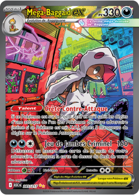 Carte Pokémon Méga-Baggaïd-ex 285/217 Alternative Héros Transcendants