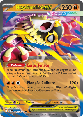 Carte Pokémon Méga-Brutalibré-ex 116/217 Double rare Héros Transcendants