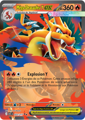 Carte Pokémon Méga-Dracaufeu Y-ex 022/217 Double rare Héros Transcendants