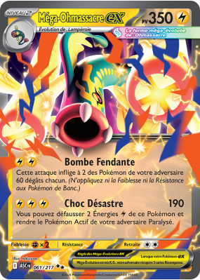 Carte Pokémon Méga-Ohmassacre-ex 061/217 Double rare Héros Transcendants