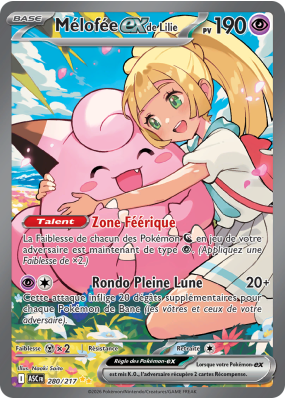 Carte Pokémon Mélofée-ex de Lilie 280/217 Alternative Héros Transcendants