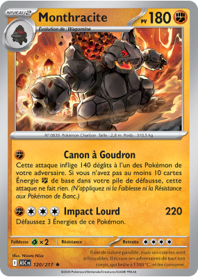 Carte Pokémon Monthracite 120/217 Rare Héros Transcendants