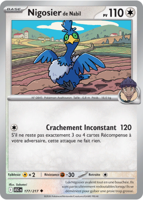 Carte Pokémon Nigosier de Nabil 177/217 Peu commune Héros Transcendants