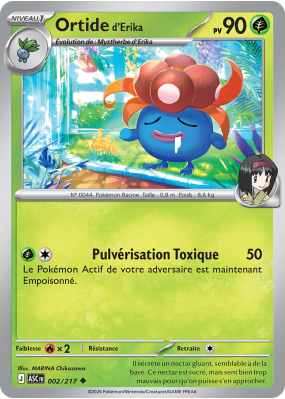 Carte Pokémon Ortide d'Erika 002/217 Peu commune Héros Transcendants