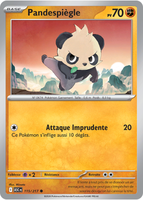 Carte Pokémon Pandespiègle 115/217 Commune Héros Transcendants