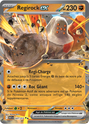 Carte Pokémon Regirock-ex 107/217 Double rare Héros Transcendants