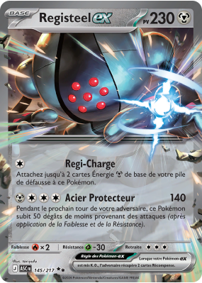 Carte Pokémon Registeel-ex 145/217 Double rare Héros Transcendants