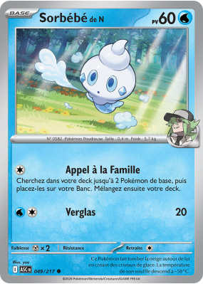 Carte Pokémon Sorbébé de N 049/217 Commune Héros Transcendants