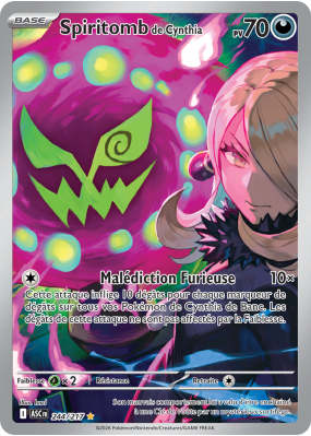 Carte Pokémon Spiritomb de Cynthia 244/217 AR Héros Transcendants