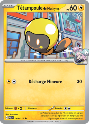 Carte Pokémon Têtampoule de Mashynn 069/217 Commune Héros Transcendants