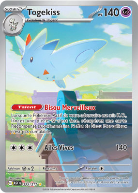 Carte Pokémon Togekiss 235/217 AR Héros Transcendants