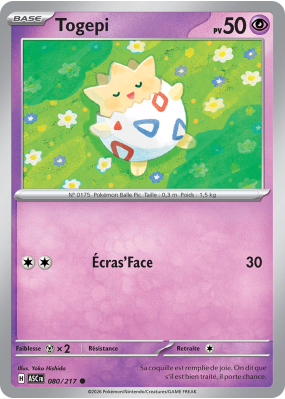 Carte Pokémon Togepi 080/217 Commune Héros Transcendants
