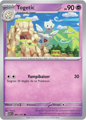 Carte Pokémon Togetic 081/217 Commune Héros Transcendants