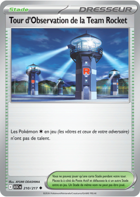 Carte Pokémon Tour d'Observation de la Team Rocket 210/217 Peu commune Héros Transcendants