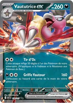 Carte Pokémon Vaututrice-ex 139/217 Double rare Héros Transcendants