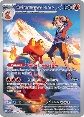 Carte Pokémon Volcaropod de Luth 222/217 AR Héros Transcendants
