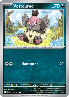 Carte Pokémon Vostourno 138/217 Commune Héros Transcendants