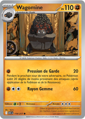 Carte Pokémon Wagomine 119/217 Commune Héros Transcendants