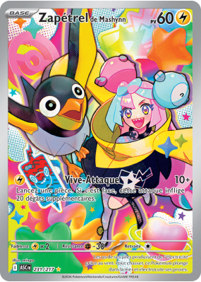 Carte Pokémon Zapétrel de Mashynn 231/217 AR Héros Transcendants