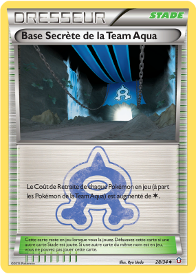 Carte Pokémon Base Secrète de la Team Aqua 28/34 Peu commune Double Danger