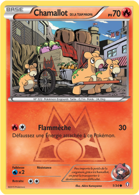 Carte Pokémon Chamallot de la Team Magma 1/34 Commune Double Danger