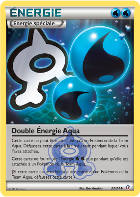 Carte Pokémon Double Énergie Aqua 33/34 Peu commune Double Danger