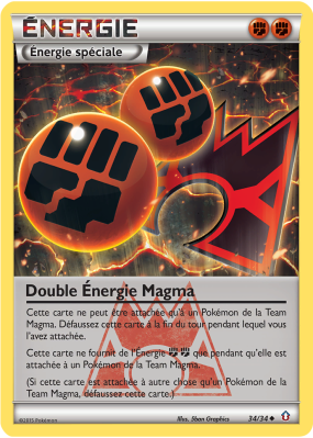 Carte Pokémon Double Énergie Magma 34/34 Peu commune Double Danger