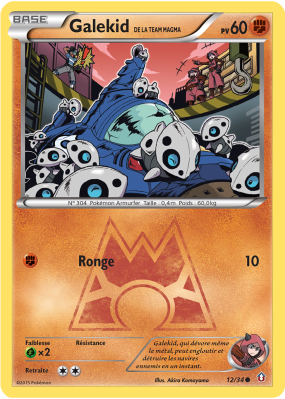Carte Pokémon Galekid de la Team Magma 12/34 Commune Double Danger