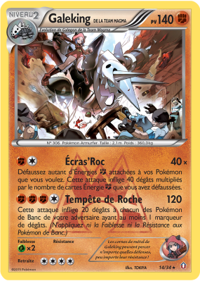 Carte Pokémon Galeking de la Team Magma 14/34 Holographique Double Danger