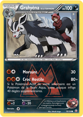 Carte Pokémon Grahyèna de la Team Magma 19/34 Commune Double Danger