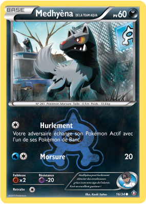 Carte Pokémon Medhyèna de la Team Aqua 16/34 Commune Double Danger