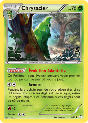 Carte Pokémon Chrysacier 4/83 Peu commune Générations (JCC)