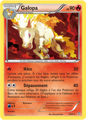 Carte Pokémon Galopa 15/83 Rare Générations (JCC)