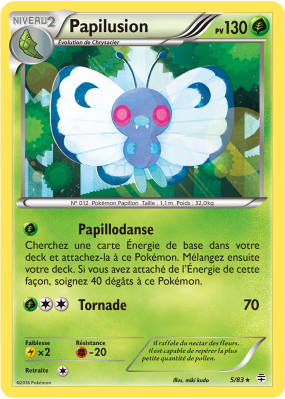 Carte Pokémon Papilusion 5/83 Holographique Générations (JCC)